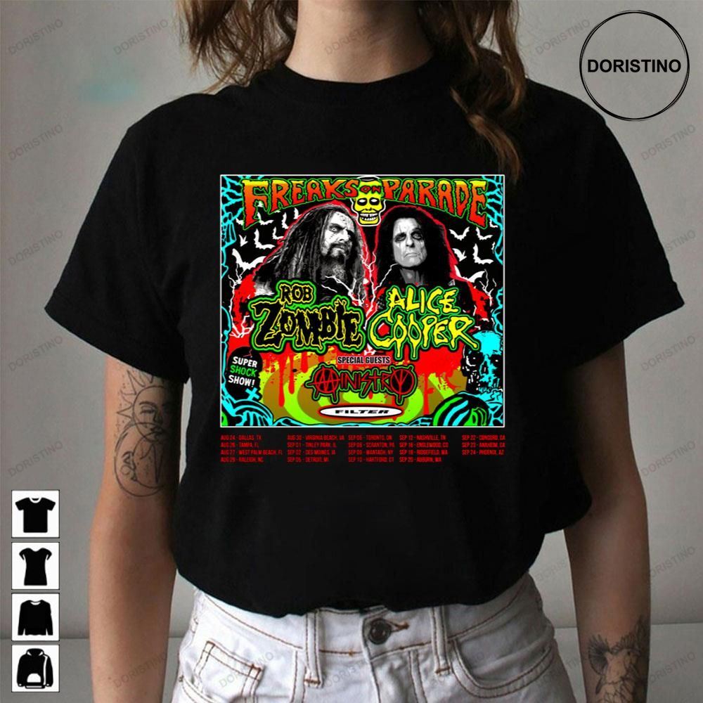 Freaks In Parade Rob Zombie Alice Cooper Limited Edition T-shirts